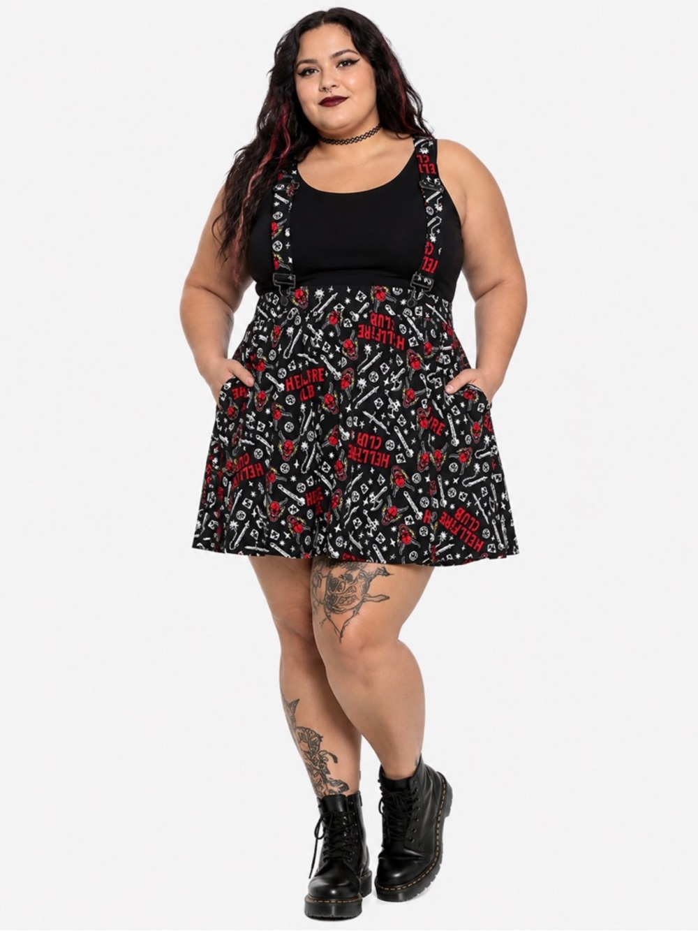 Her Universe Stranger Things Hellfire Club Suspender Skirt Plus Size